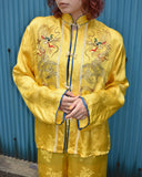 Vintage 1950s “Golden Dragon Embroidered” China Shirt&Pants Set-up