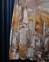 Vintage《KENNINGTON》1970s Building&White Mountain Picture Print Shirt