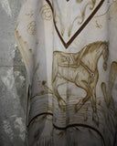 Vintage 1970s Horse Engraved Suede Poncho