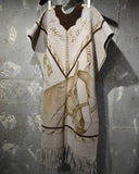 Vintage 1970s Horse Engraved Suede Poncho