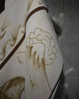 Vintage 1970s Horse Engraved Suede Poncho