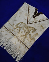 Vintage 1970s Horse Engraved Suede Poncho