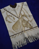 Vintage 1970s Horse Engraved Suede Poncho