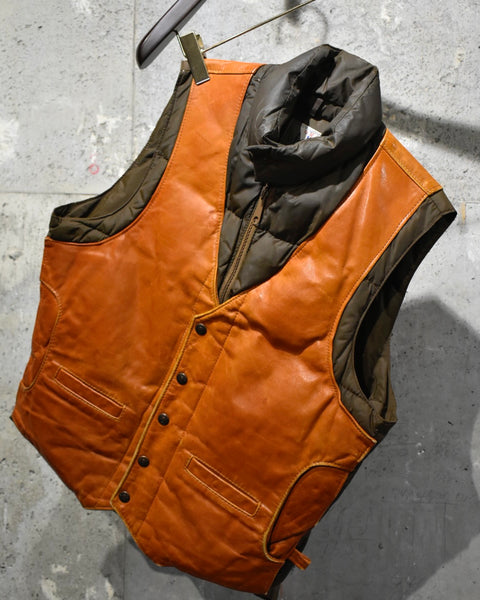 Vintage《Wilson》1970s Leather Docking Down Vest