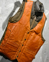Vintage《Wilson》1970s Leather Docking Down Vest