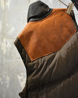 Vintage《Wilson》1970s Leather Docking Down Vest