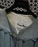 Vintage《PIONEER WEAR》1980s Fringe&Beads Suede Sleeveless Pull-over