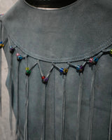 Vintage《PIONEER WEAR》1980s Fringe&Beads Suede Sleeveless Pull-over
