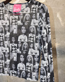 Archive《FOREVER 21》×《Barbie》Barbie Portrait Collage Mesh Long T-shirt
