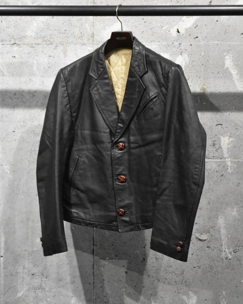 Vintage《UN CUSTOM TAILOR》1960s-1970s Leather Tailored Jacket