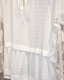 Vintage《Alice Blue》 Floral Lace Sleeve Blouse
