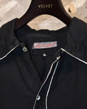Vintage 1950s《Willy Rosenbusch》 Black Cotton Silk Pull-over Shirt