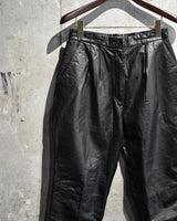 Vintage《Joffs》1990s-2000s Two-tuck Leather Slacks