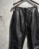 Vintage《Joffs》1990s-2000s Two-tuck Leather Slacks