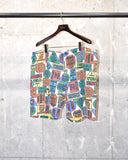 Vintage 1970s Patterned Cotton Short Pants