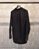 Vintage 1950s《Willy Rosenbusch》 Black Cotton Silk Pull-over Shirt