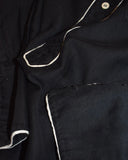 Vintage 1950s《Willy Rosenbusch》 Black Cotton Silk Pull-over Shirt