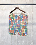 Vintage 1970s Patterned Cotton Short Pants