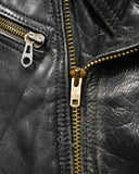 Vintage《HAELSON》1950s Deep Green Double-breasted Leather Riders Jacket