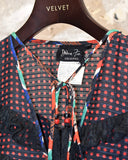Vintage 1980s《Done Feel》Dots×Abstract Patterned&Frill Pull-over Shirt