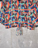 Vintage 1980s《Done Feel》Dots×Abstract Patterned&Frill Pull-over Shirt