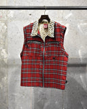 Vintage《DOG PILE》Check&Leopard Punk Vest