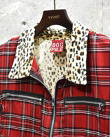 Vintage《DOG PILE》Check&Leopard Punk Vest