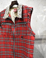 Vintage《DOG PILE》Check&Leopard Punk Vest