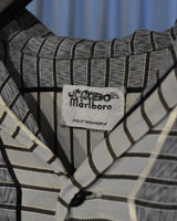 Vintage《Marlboro》1950s Stripe&Border Patterned Rayon Silk Shirt