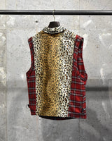 Vintage《DOG PILE》Check&Leopard Punk Vest