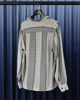 Vintage《Marlboro》1950s Stripe&Border Patterned Rayon Silk Shirt