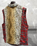 Vintage《DOG PILE》Check&Leopard Punk Vest