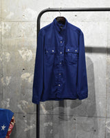Vintage《Obermeyer》1970s Silver Square Button Stand Collar Shirt
