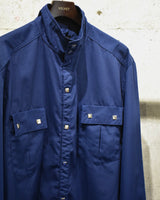 Vintage《Obermeyer》1970s Silver Square Button Stand Collar Shirt