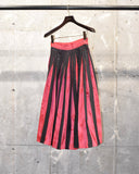 Vintage "Handmade" Red×Black Pleats Skirt