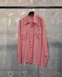 Vintage 1970s《Sears》"Red x White" Gingham Check Western Shirt