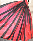 Vintage "Handmade" Red×Black Pleats Skirt