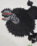 Vintage《Le Roy KNIT WEAR》1970s “Black Poodle” Embroidered Square-neck