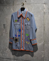 Vintage《JC Penney》1970s Patchwork Chambray Shirt