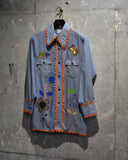 Vintage《JC Penney》1970s Patchwork Chambray Shirt