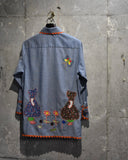 Vintage《JC Penney》1970s Patchwork Chambray Shirt