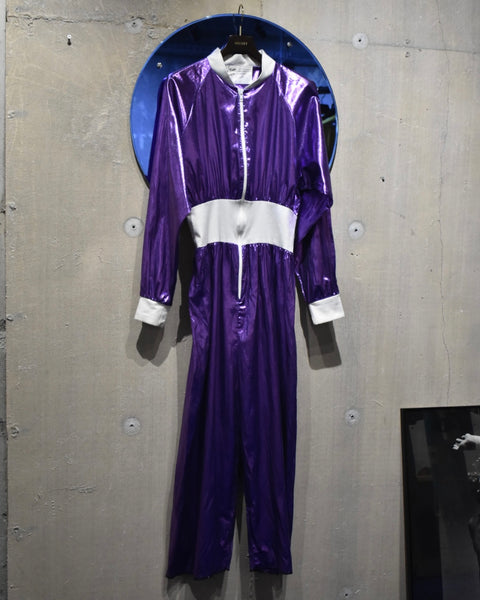 Vintage《Do Rags Designs》1980s Shiny Purple Jump Suit