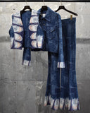 Vintage 1970s Patchwork&Sneaker Pattern Printed Three Piece