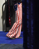 Vintage 1980s-1990s Hand made "Cotton×Nylon" stars and stripes boots-cut pants