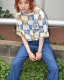 Vintage 1950s《Barclay》Brushstroke Check T-shirt