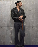 Vintage《HAELSON》1950s Deep Green Double-breasted Leather Riders Jacket