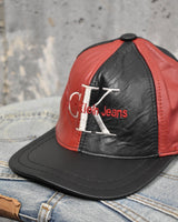 Vintage《Calvin Klein Jeans》Red×Black All Leather Cap