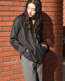 Vintage 1950s《Willy Rosenbusch》 Black Cotton Silk Pull-over Shirt
