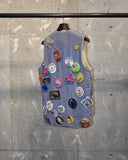 Vintage 1970s《KAK-EES BY BIG YANK》"Pins & Badges" Boa Denim Vest
