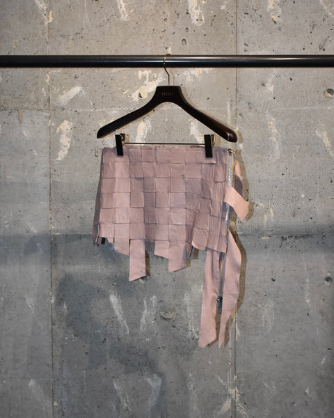 Archive《Preen》 Intrecciato leather rap skirt